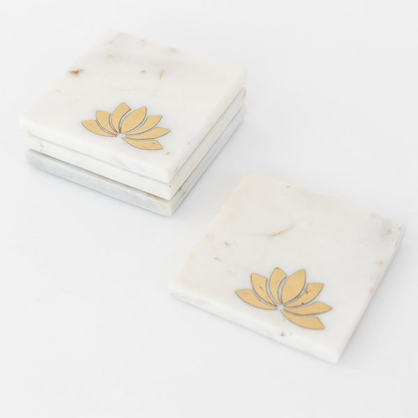 Marble Coasters - Lotus (Set of 4/6)