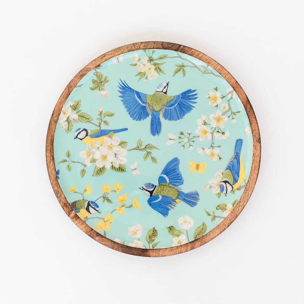 Round Serving Tray - Blooming Trees