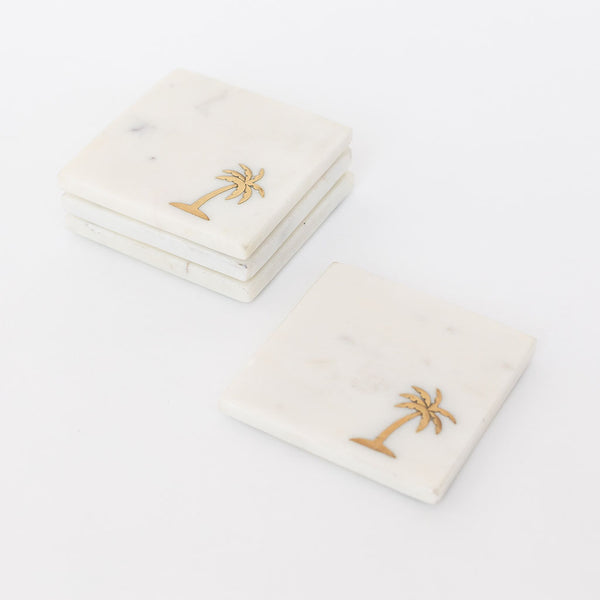 Marble Coasters - Palm Tree (Set of 2/4/6)