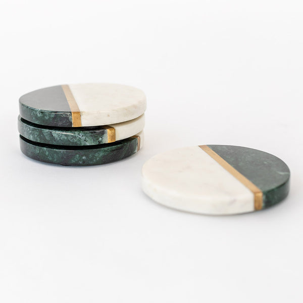 Marble Coasters - Timber Green (Set of 4)