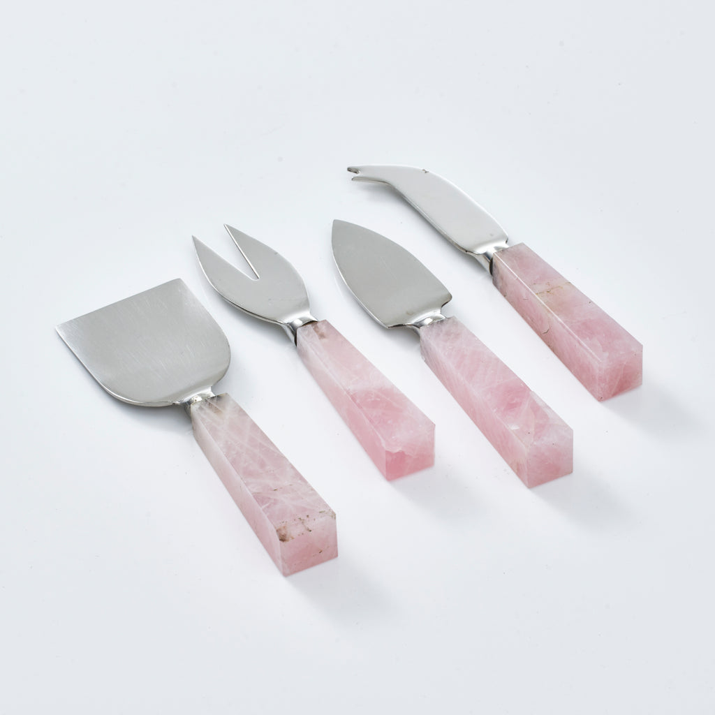 Rose Quartz Cheese Knives (Set of 4)